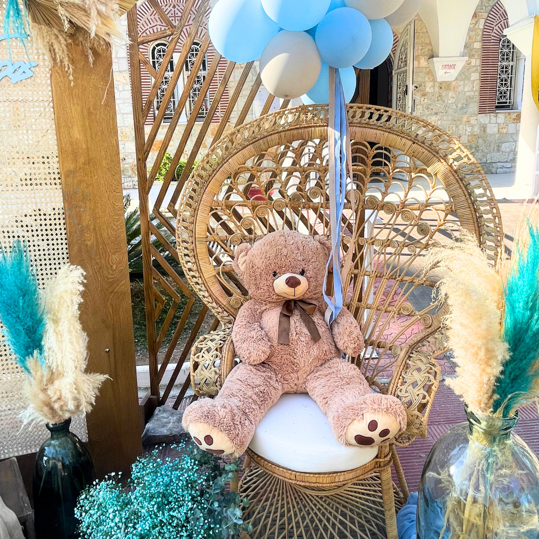 Στολισμός βάπτισης για αγόρι με θέμα το αρκουδάκι