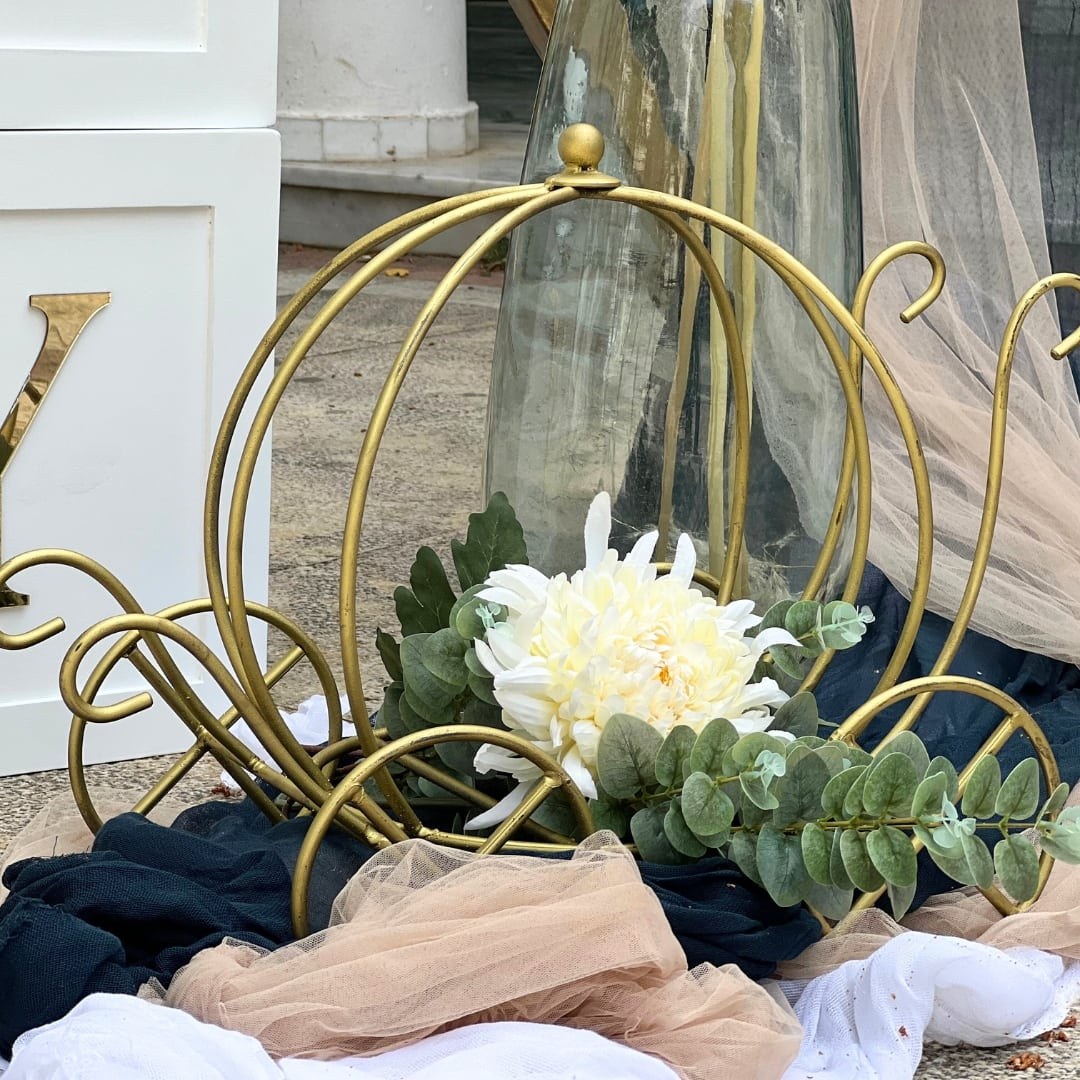 Στολισμός βάπτισης για αγόρι - Royal blue με χρυσές κορώνες