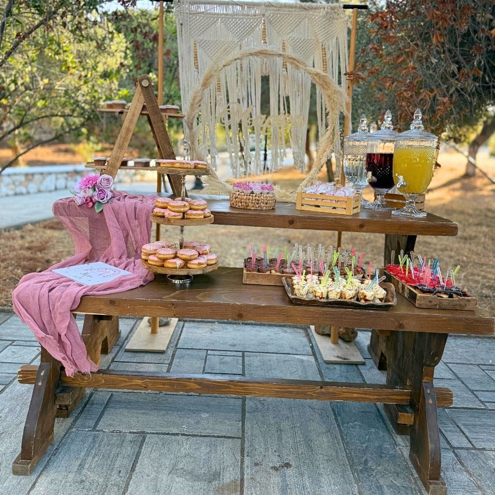 Boho rainbow candy bar βάπτισης για κορίτσι