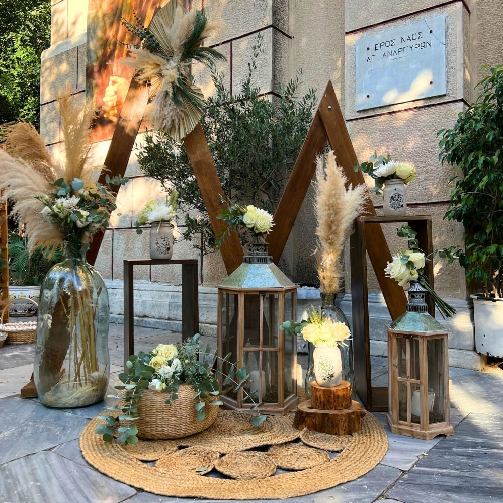 Boho στολισμός γάμου και βάπτισης στους Άγιους Ανάργυρους Ψυρρή