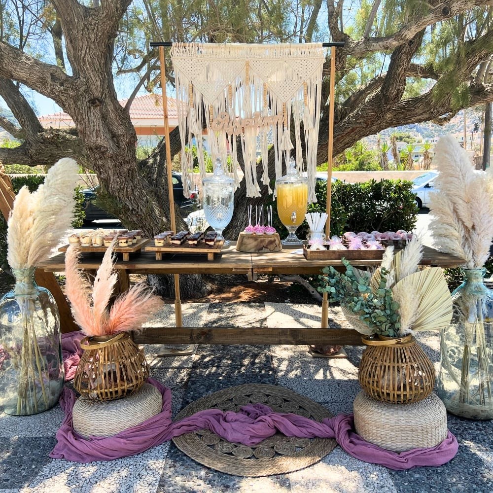 Boho candy bar βάπτισης για κορίτσι