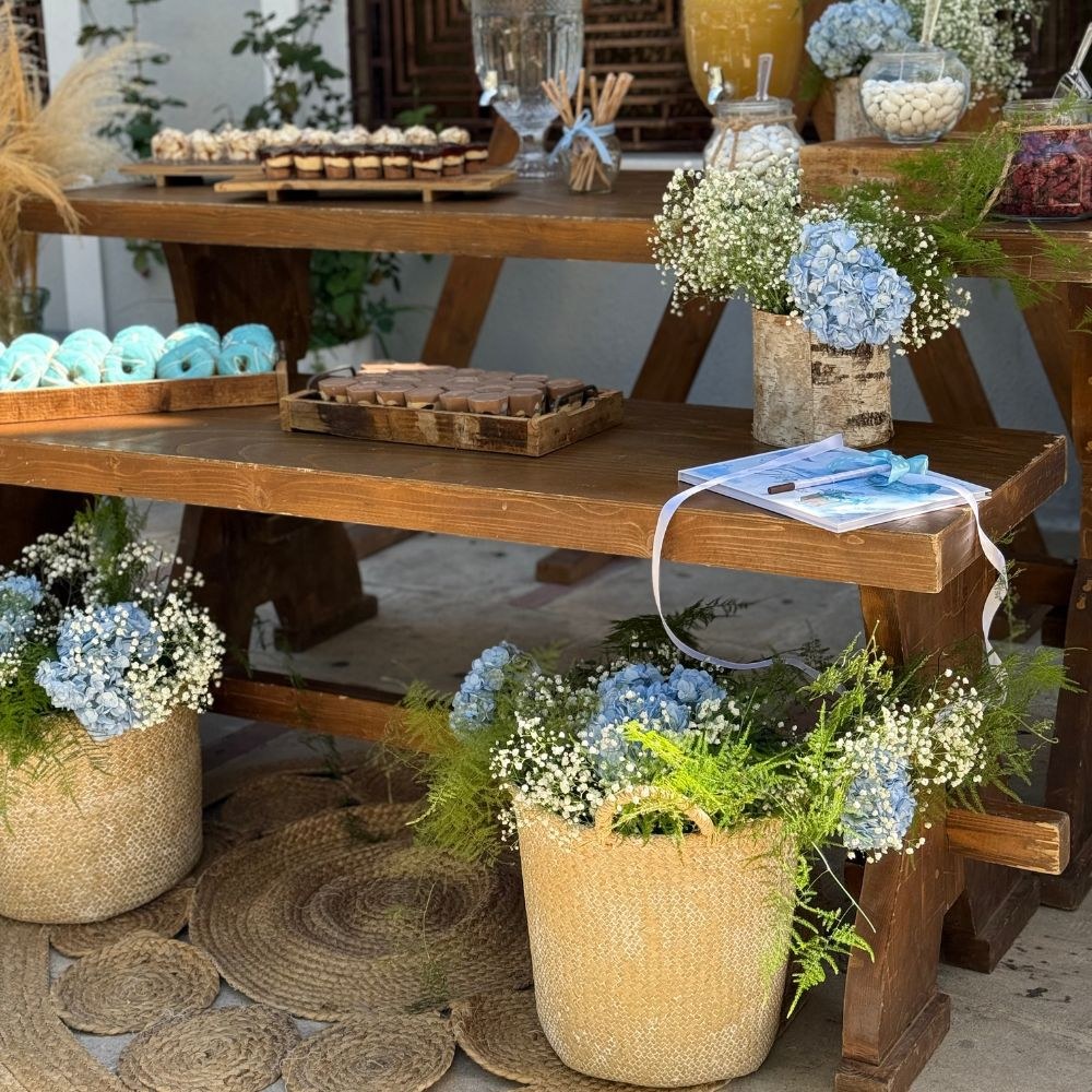 Candy bar βάπτισης για αγόρι με αερόστατο-ελεφαντάκι