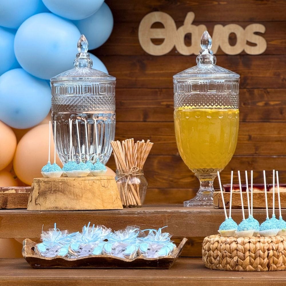 Candy bar βάπτισης για αγόρι με αερόστατο και ελεφαντάκι