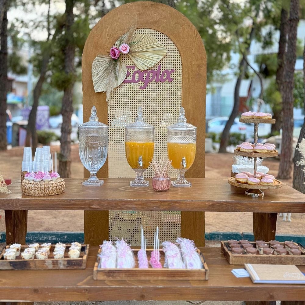 Boho candy bar βάπτισης για κορίτσι