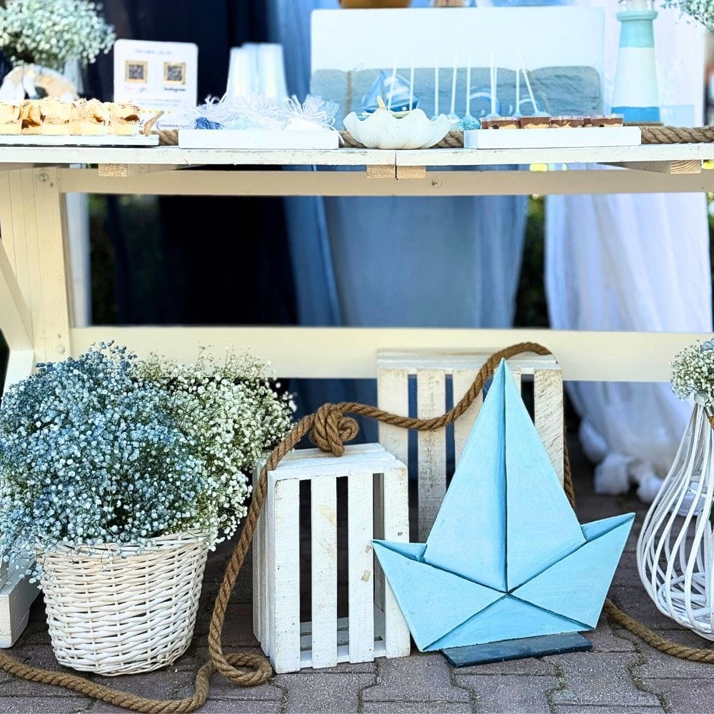 Candy bar βάπτισης για αγόρι με ναυτικό θέμα