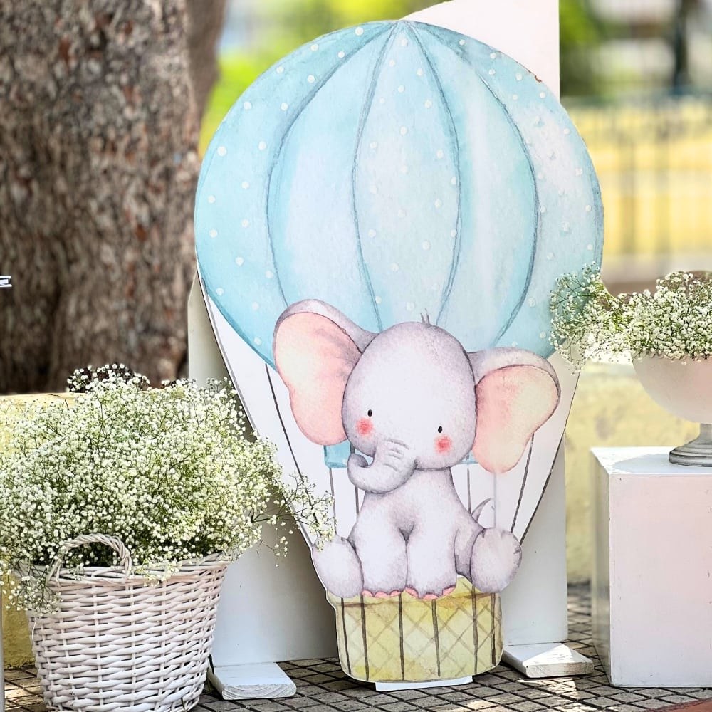 Candy bar βάπτισης με αερόστατο και ελεφαντάκι