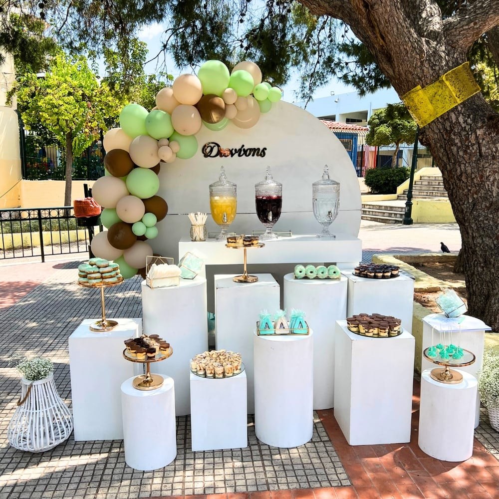 Candy bar βάπτισης με αερόστατο και ελεφαντάκι