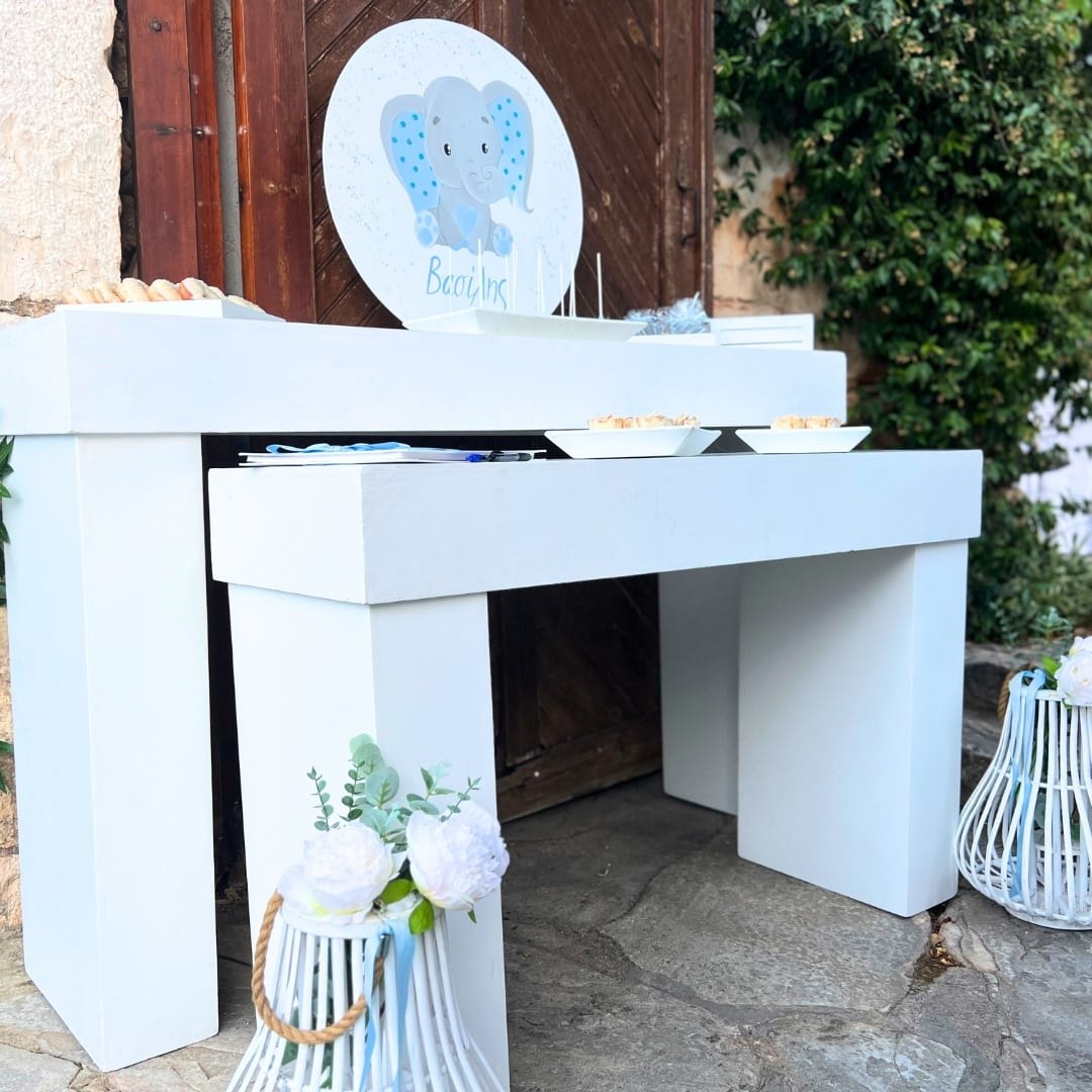 Candy bar βάπτισης με θέμα το ελεφαντάκι