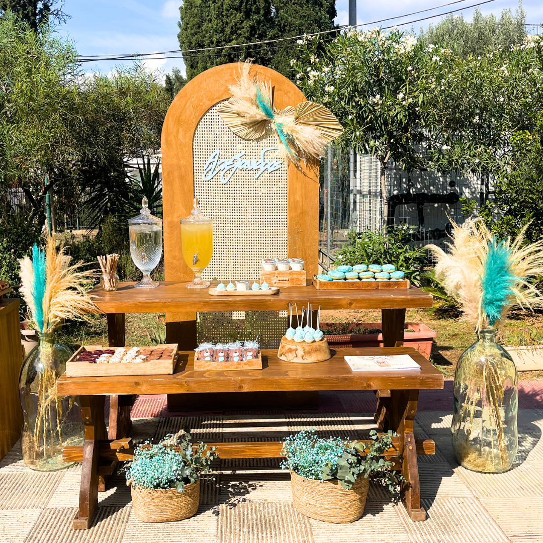 Candy bar βάπτισης για αγόρι με θέμα το αρκουδάκι