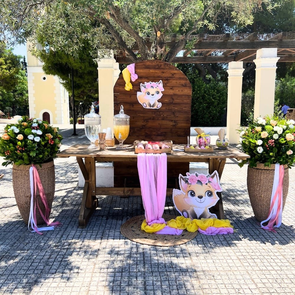 Candy bar βάπτισης με θέμα την αλεπού