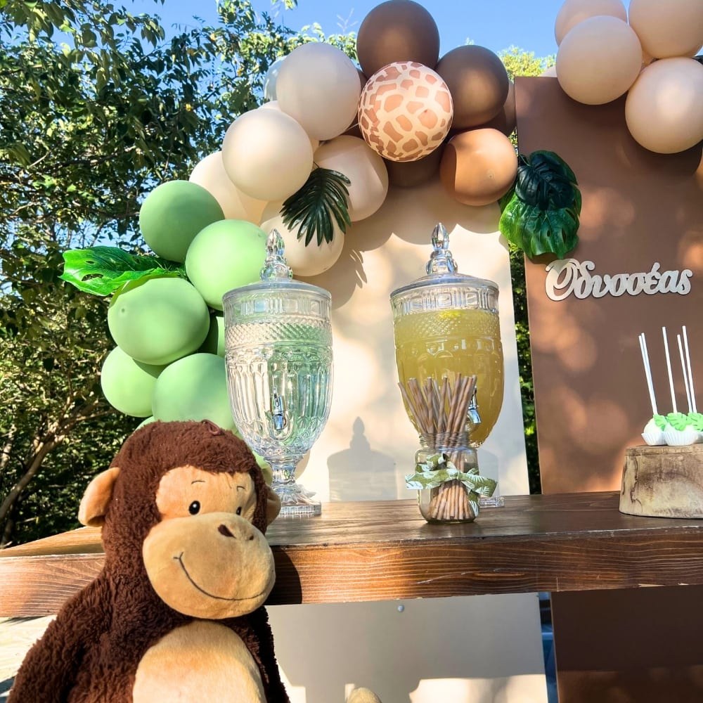 Candy bar βάπτισης για αγόρι με ζώα της ζούγκλας