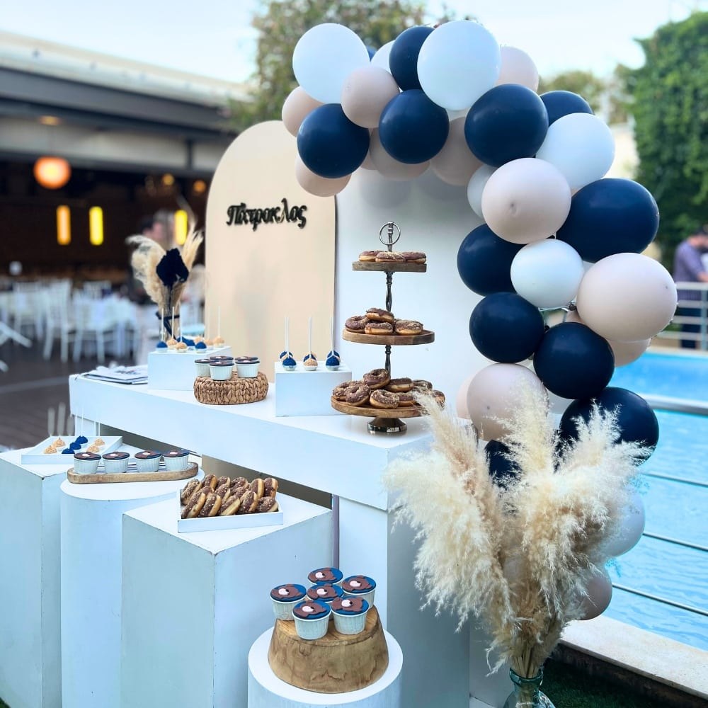 Candy bar βάπτισης με θέμα το αρκουδάκι