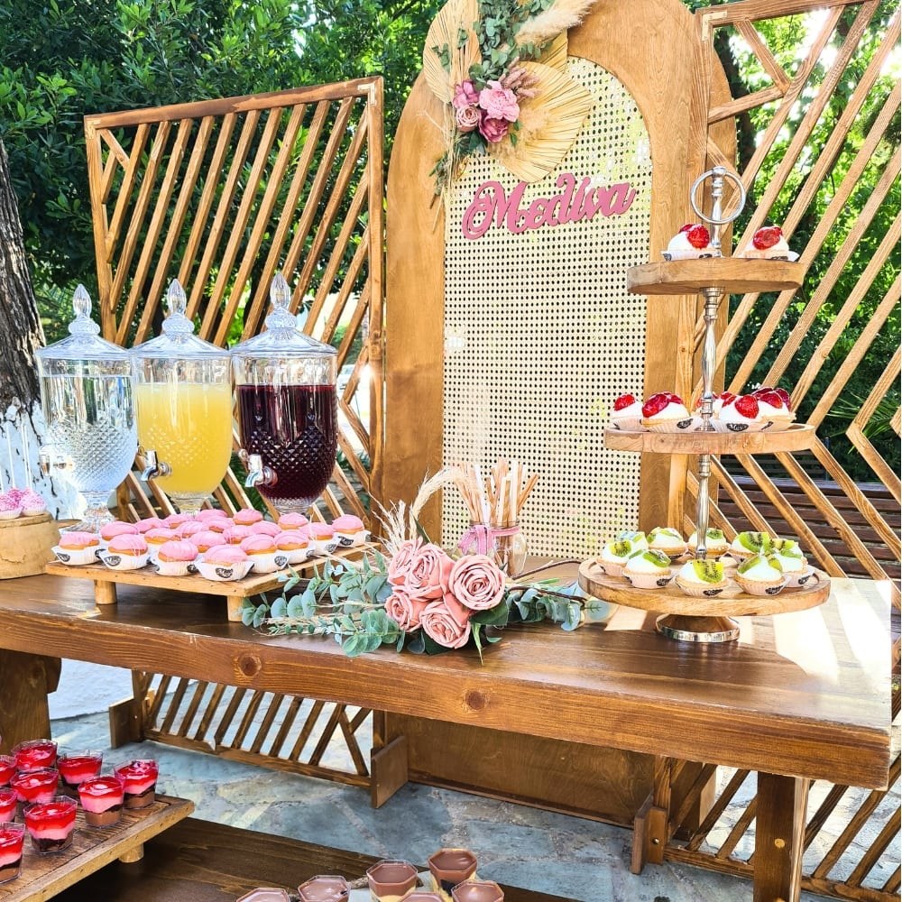 Boho rainbow candy bar βάπτισης για κορίτσι