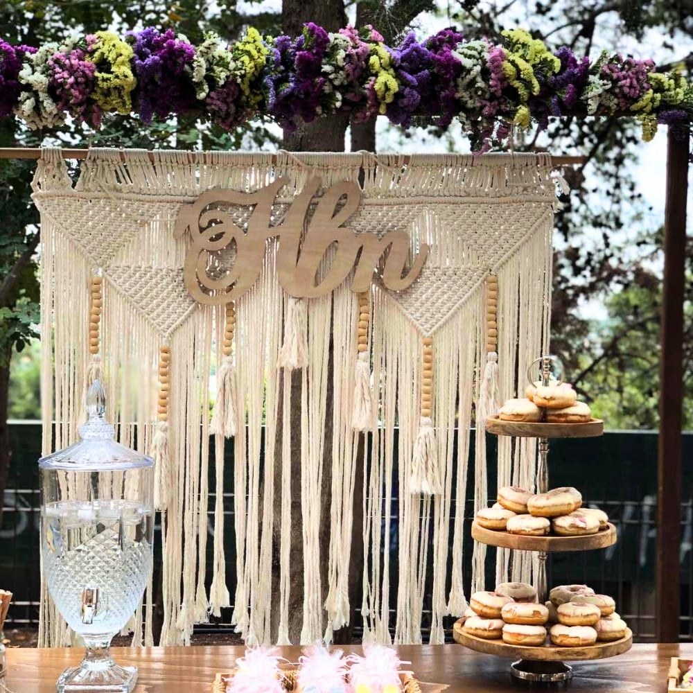 Candy bar βάπτισης με λουλούδια