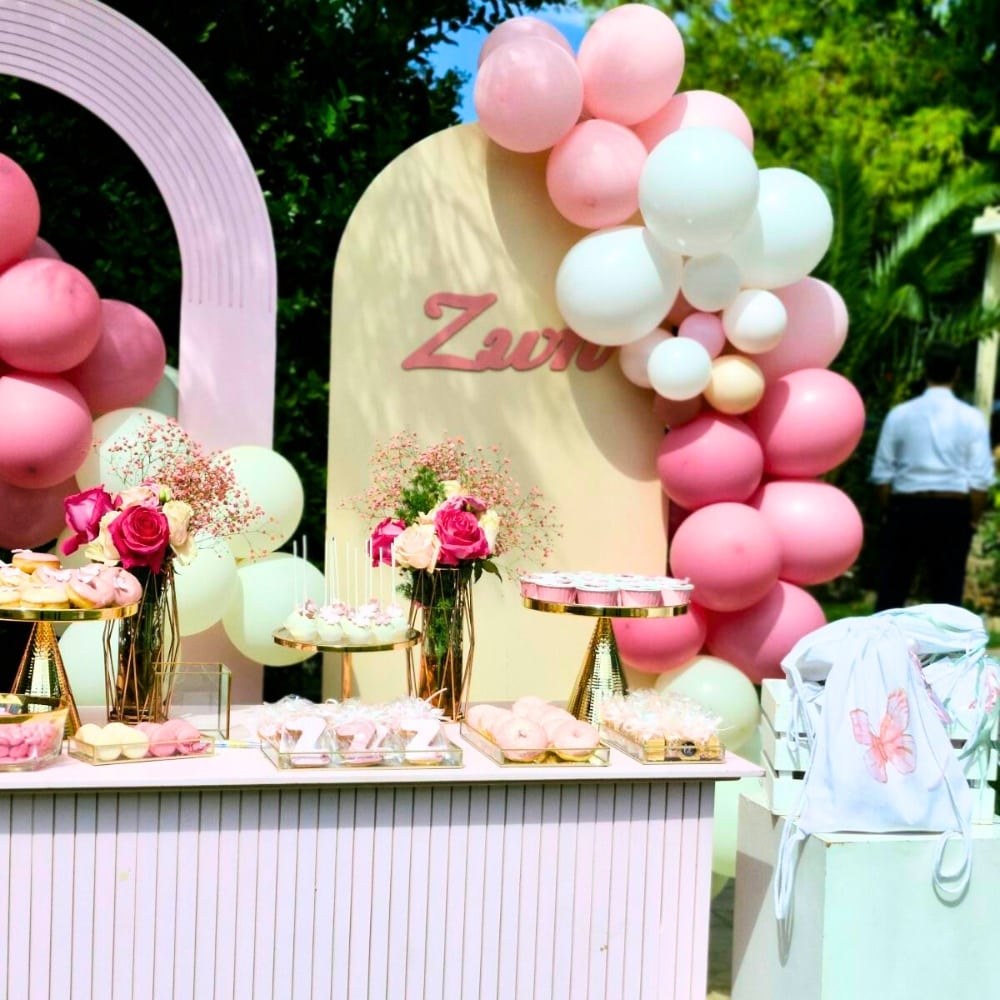 Candy bar βάπτισης για κορίτσι με θέμα την πεταλούδα