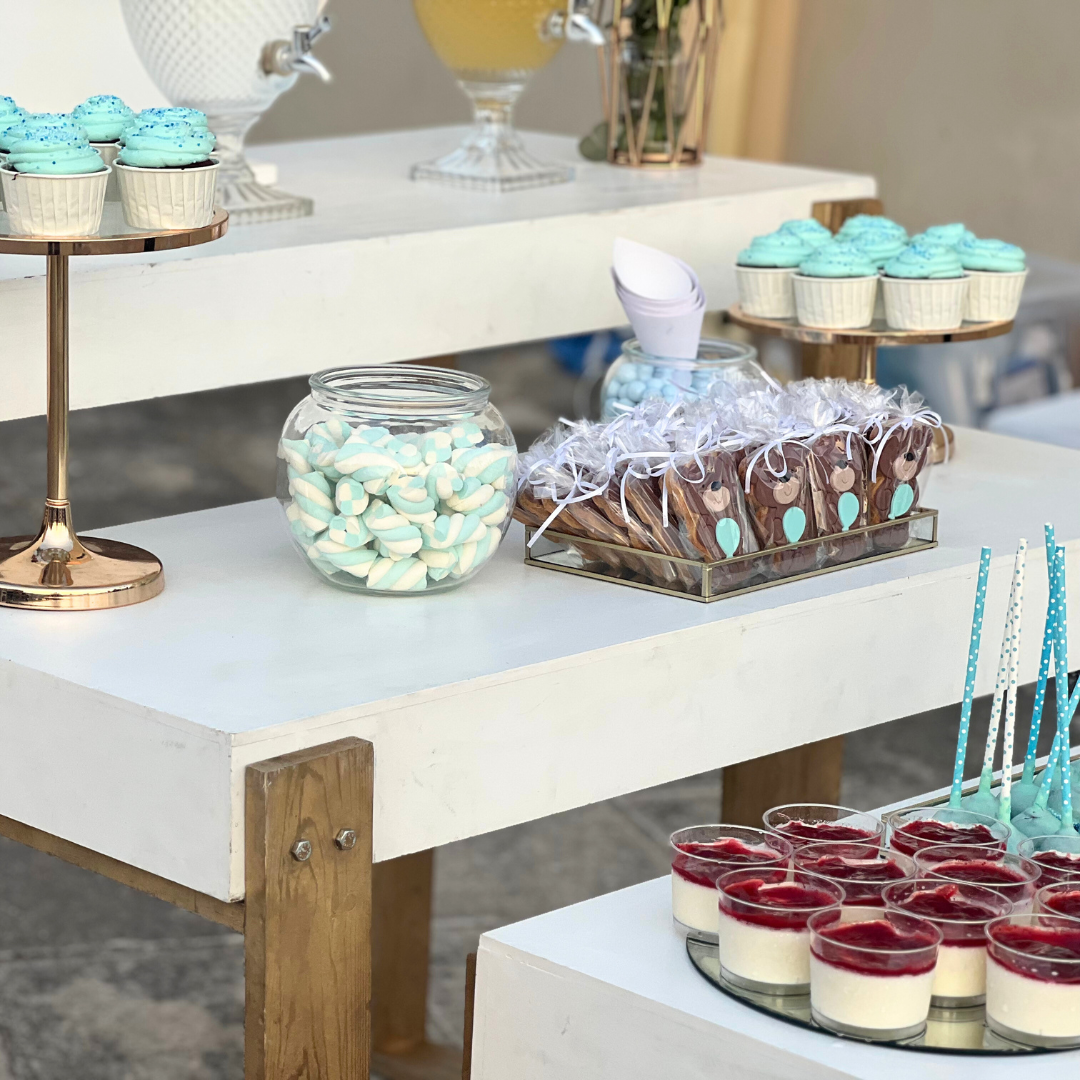 Candy bar βάπτισης με θέμα το αρκουδάκι