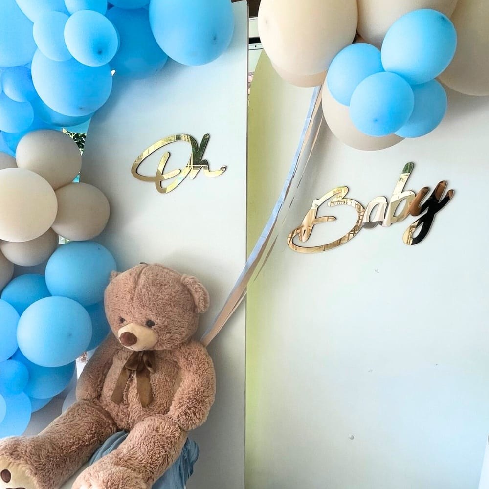 Candy bar βάπτισης για αγόρι με θέμα το αρκουδάκι και τα μπαλόνια