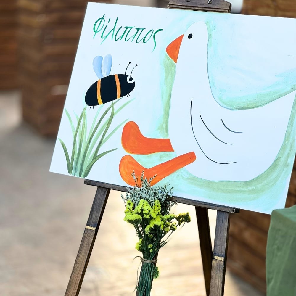 Candy bar βάπτισης για αγόρι με θέμα την χήνα