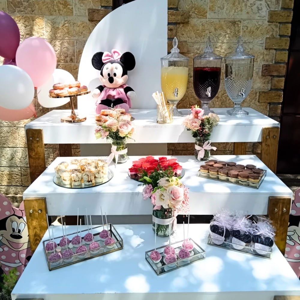 Candy bar βάπτισης για κορίτσι με θέμα Minnie Mouse