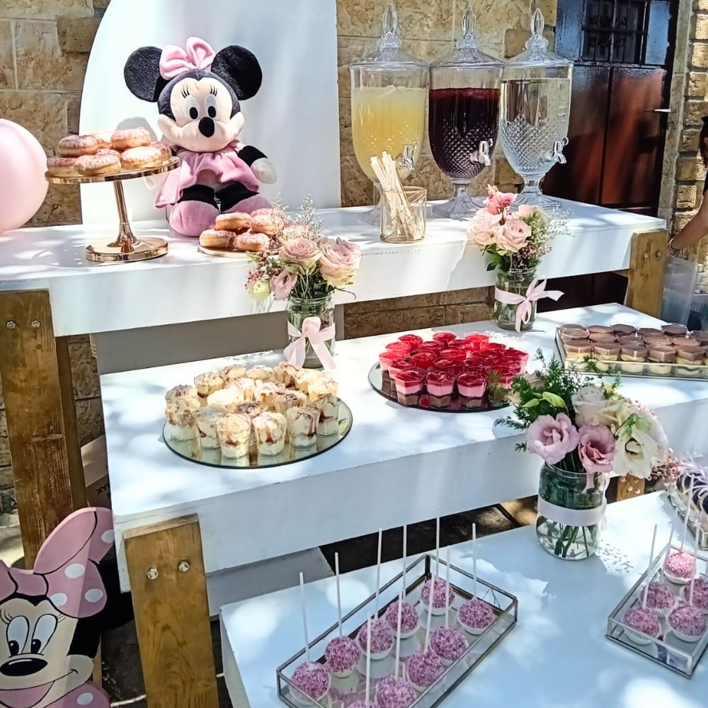 Candy bar βάπτισης για κορίτσι με θέμα Minnie Mouse