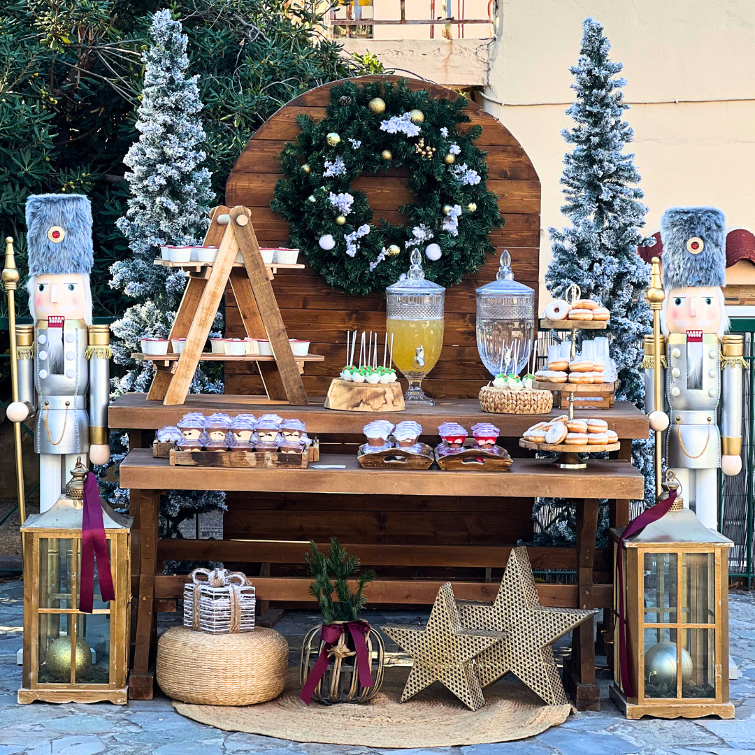 Χριστουγεννιάτικο candy bar βάπτισης για αγόρι