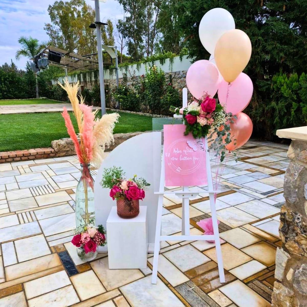 Στολισμός βάπτισης για κορίτσι με θέμα την πεταλούδα