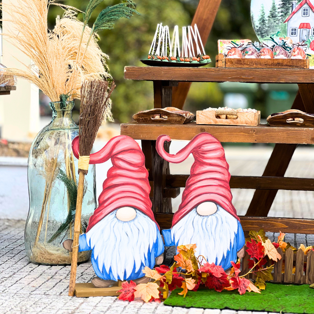 Φθινοπωρινό candy bar βάπτισης με κολοκύθες και νάνους