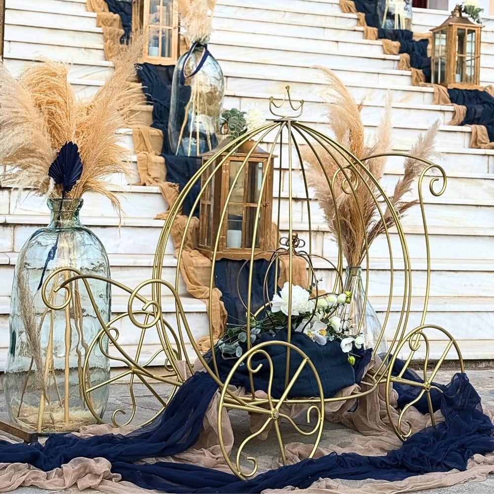 Στολισμός βάπτισης για αγόρι με άμαξα-κορώνα