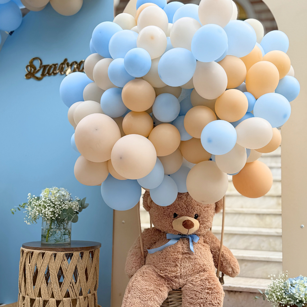 Στολισμός βάπτισης για αγόρι με θέμα το αρκουδάκι