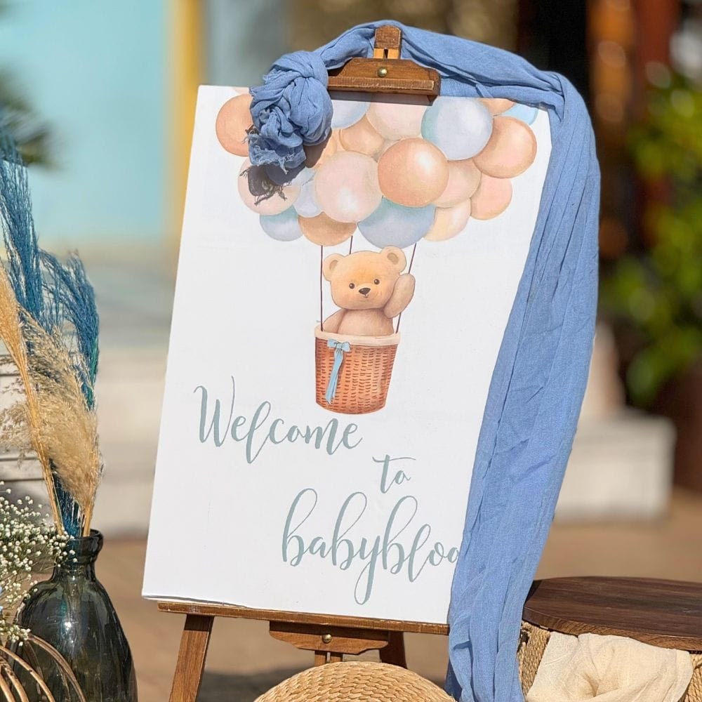 Στολισμός βάπτισης για αγόρι με θέμα το αρκουδάκι