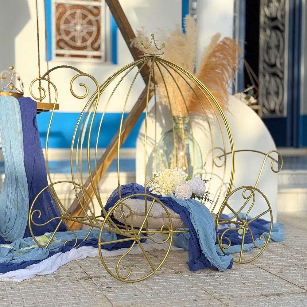 Στολισμός βάπτισης για αγόρι με άμαξα-κορώνα