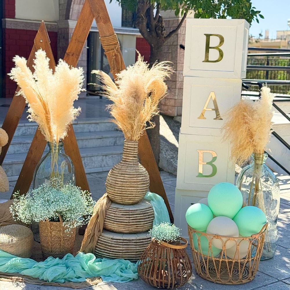 Στολισμός βάπτισης για αγόρι με θέμα το αρκουδάκι