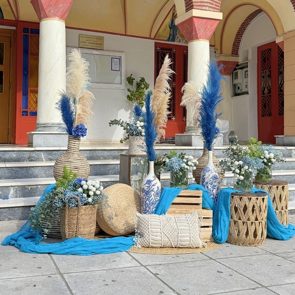 Στολισμός βάπτισης boho-chinoiserie