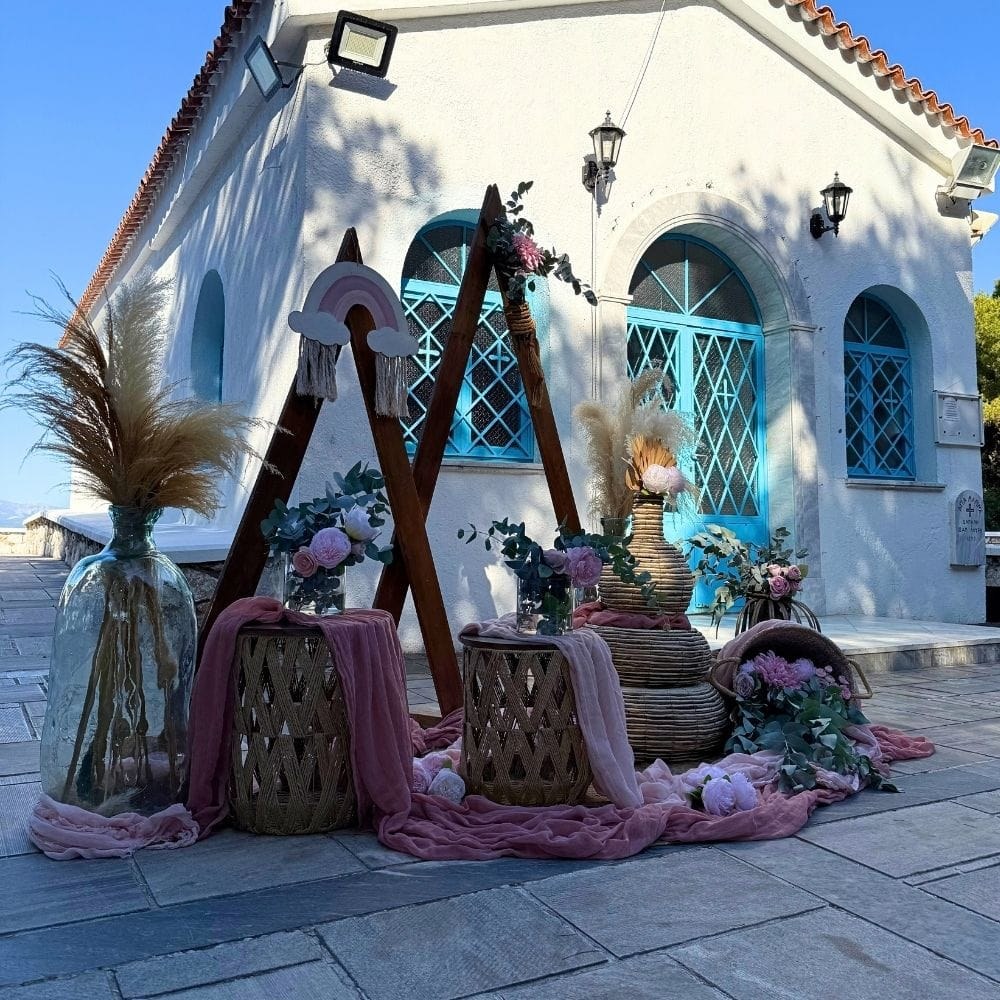 Boho στολισμός βάπτισης για κορίτσι