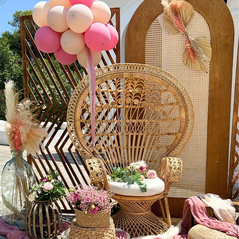 Στολισμός βάπτισης για κορίτσι σε boho στυλ