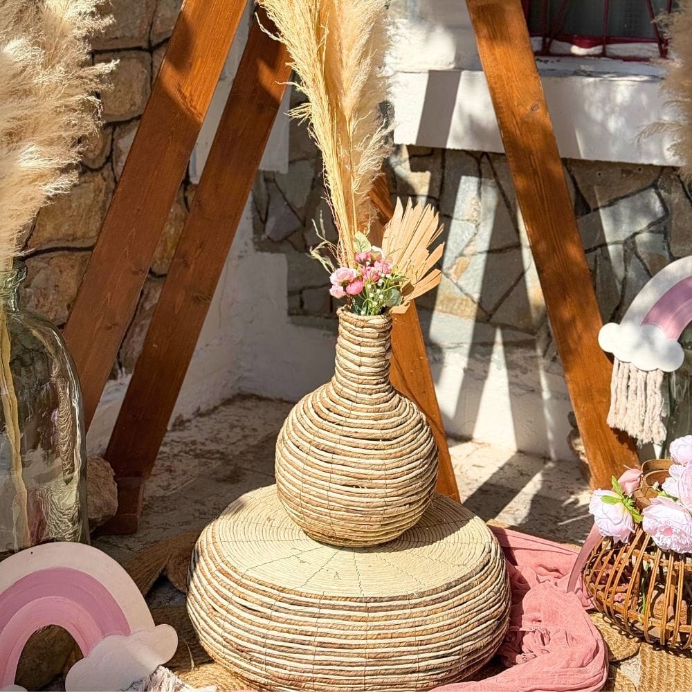 Boho rainbow στολισμός βάπτισης για κορίτσι