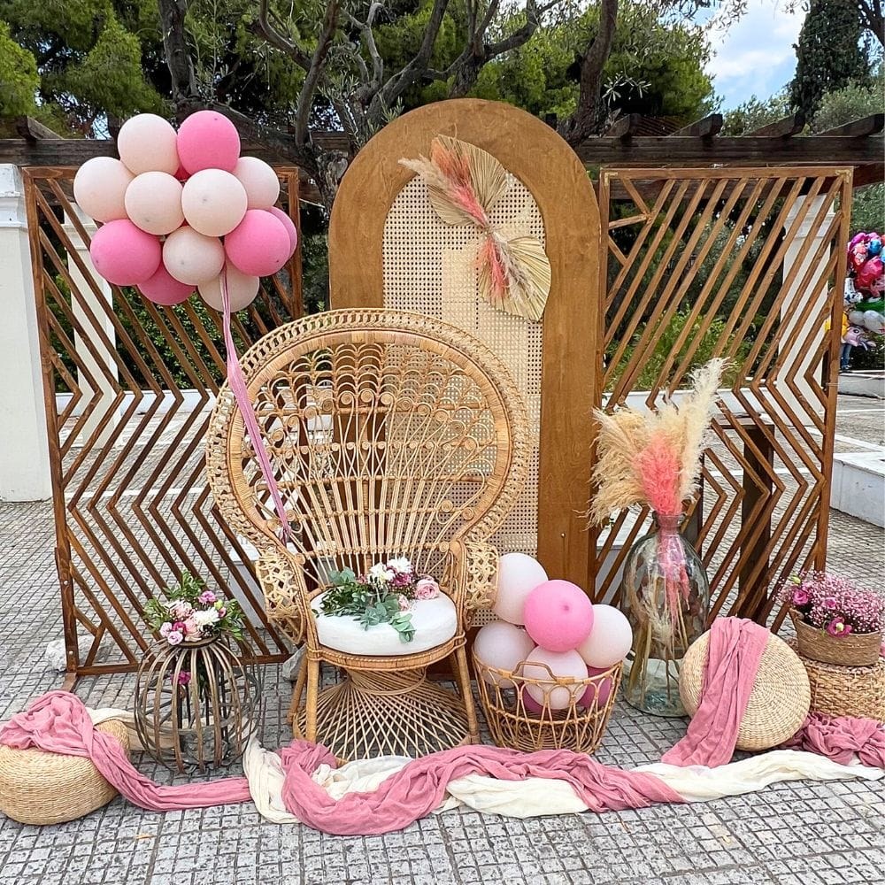 Στολισμός βάπτισης για κορίτσι σε boho στυλ