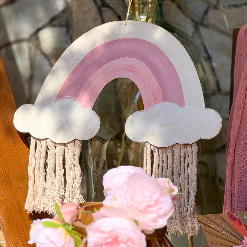 Boho rainbow στολισμός βάπτισης για κορίτσι