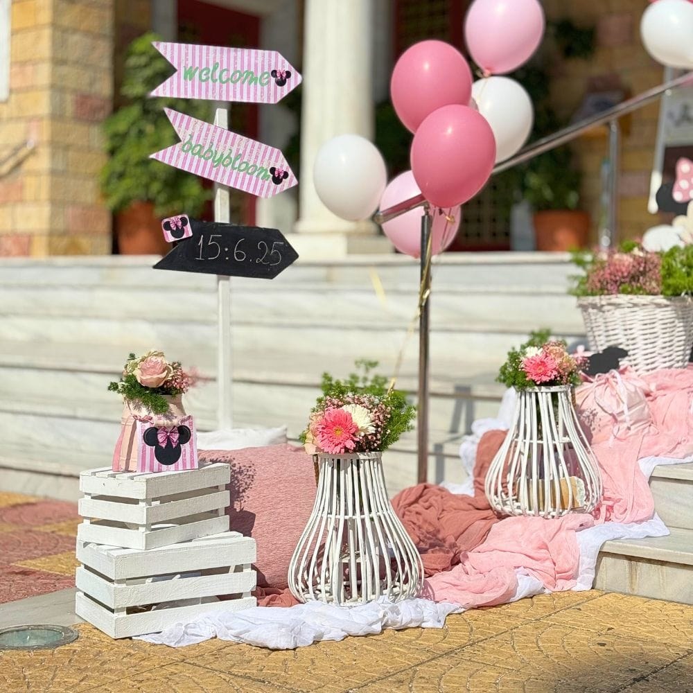 Στολισμός βάπτισης για κορίτσι με θέμα τη Minnie