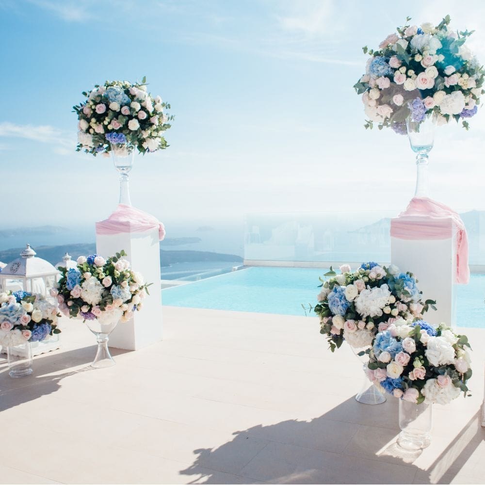 Στολισμός γάμου στη Σαντορίνη - Destination wedding in Santorini