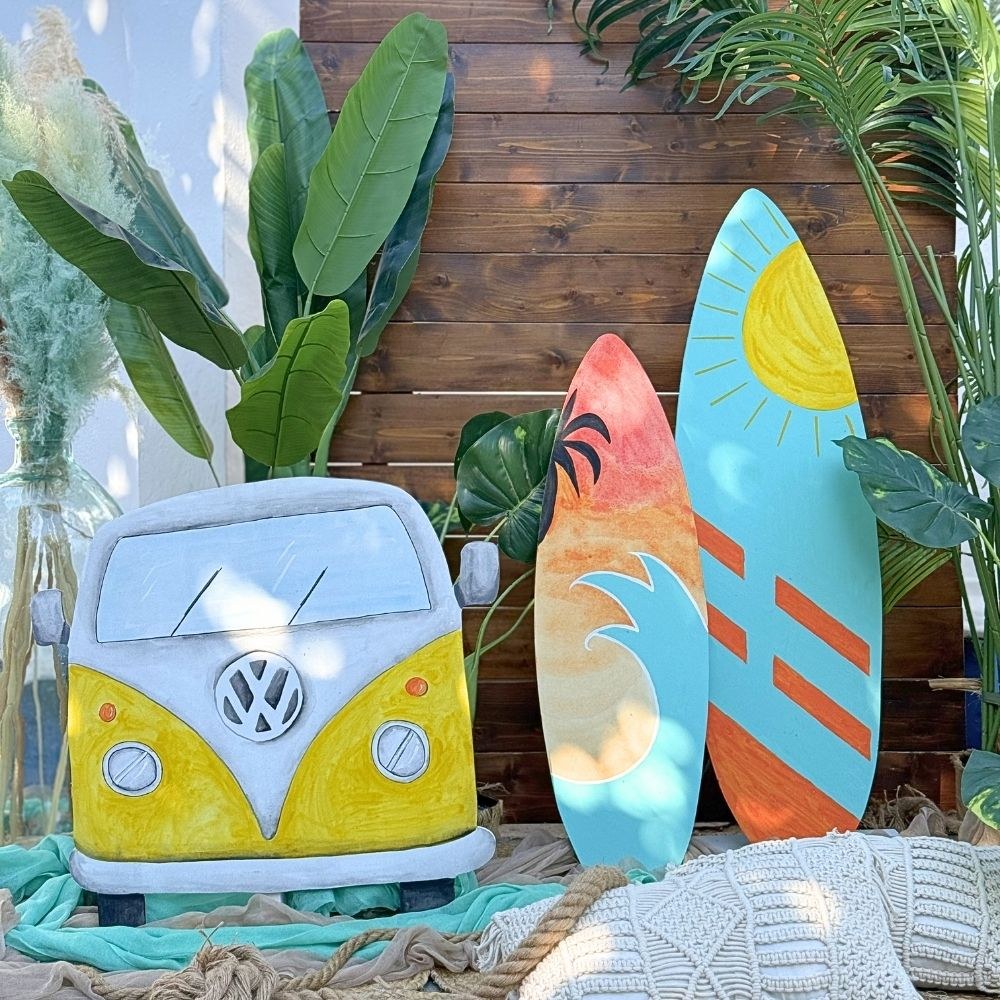 Στολισμός βάπτισης για αγόρι με θέμα Volkswagen Van και Surf