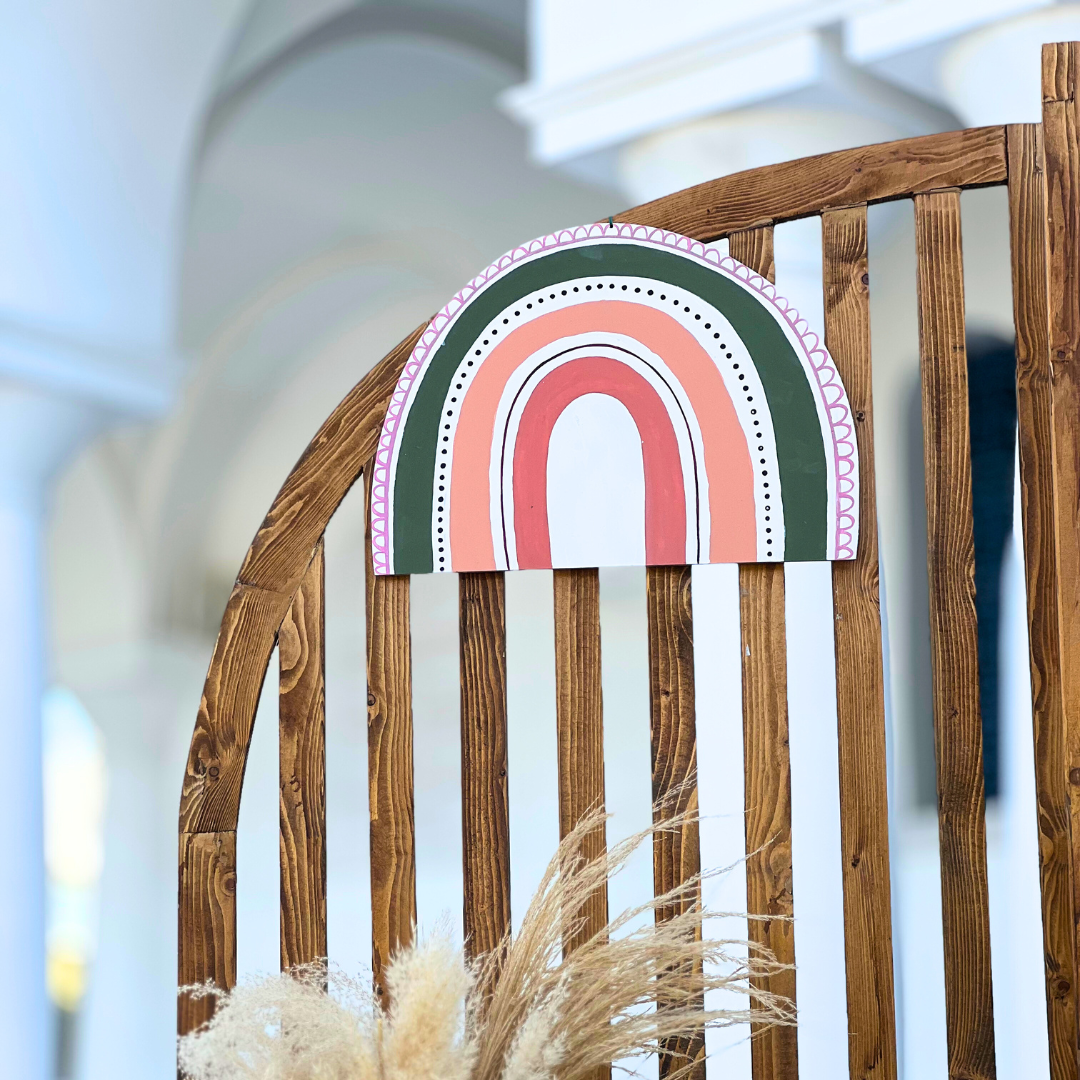 Στολισμός βάπτισης για κορίτσι με θέμα boho rainbow