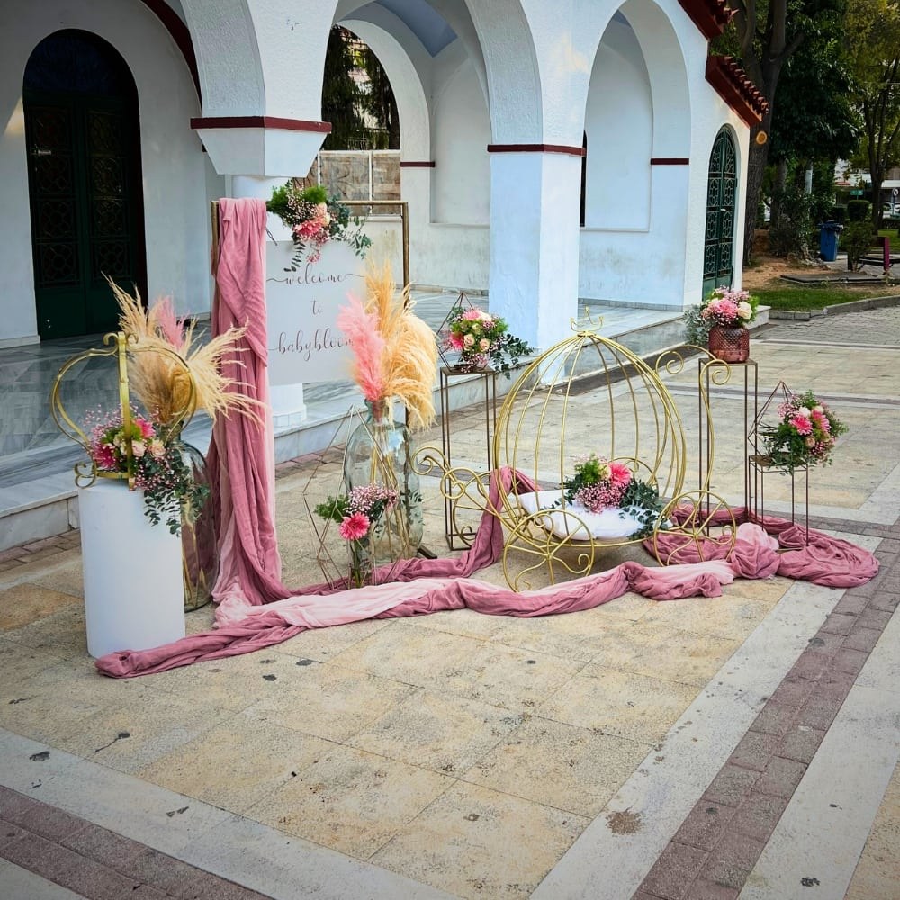 Στολισμός βάπτισης για κορίτσι με θέμα πριγκίπισσα - κορώνα