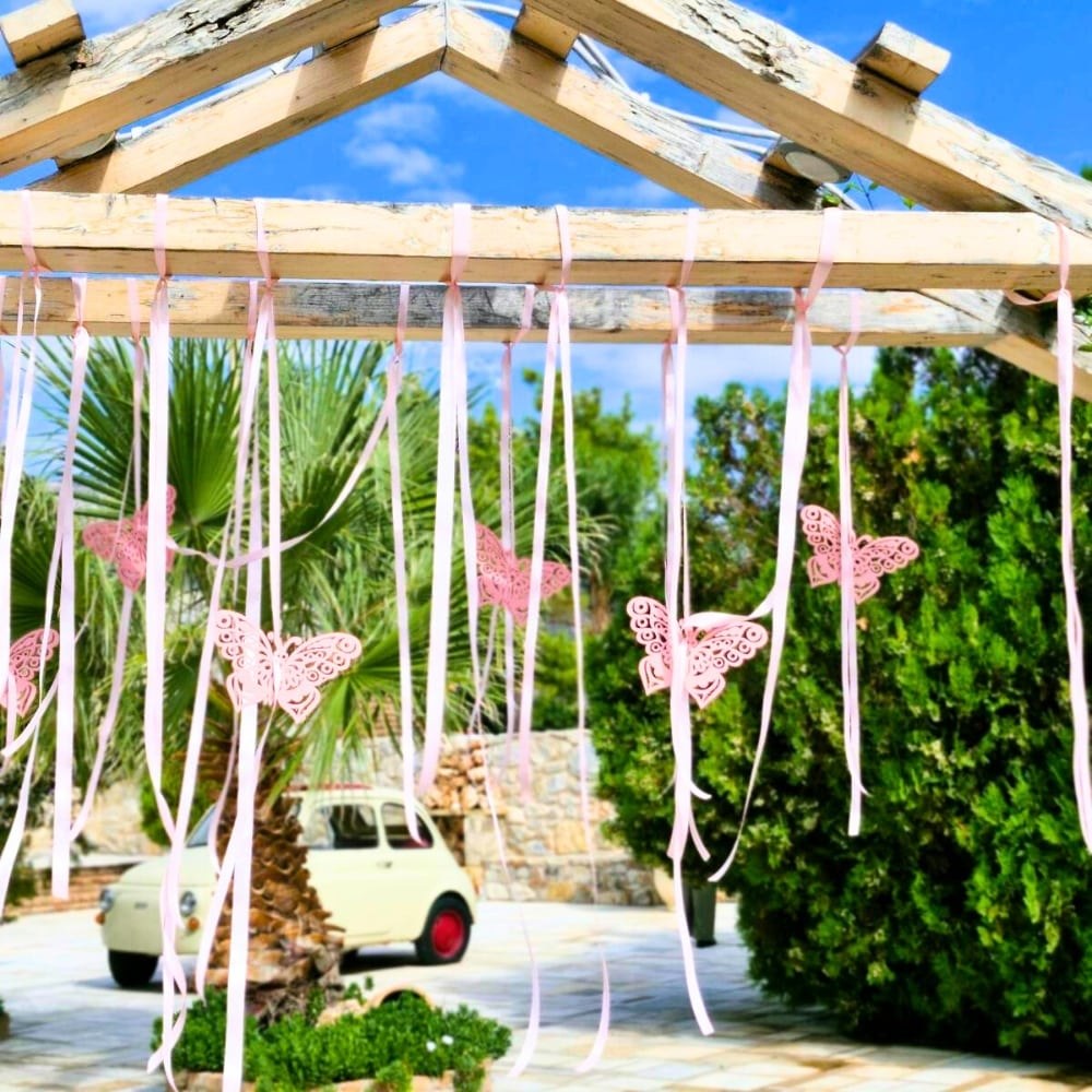 Στολισμός βάπτισης για κορίτσι με θέμα την πεταλούδα