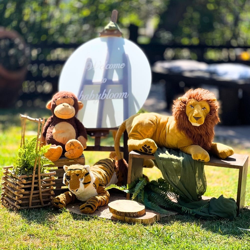 Στολισμός βάπτισης για αγόρι με θέμα τα ζώα της ζούγκλας