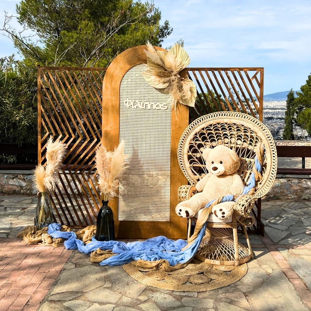 Στολισμός βάπτισης για αγόρι με θέμα το αρκουδάκι