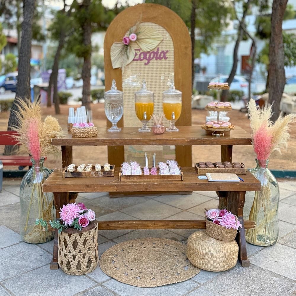 Boho candy bar βάπτισης για κορίτσι