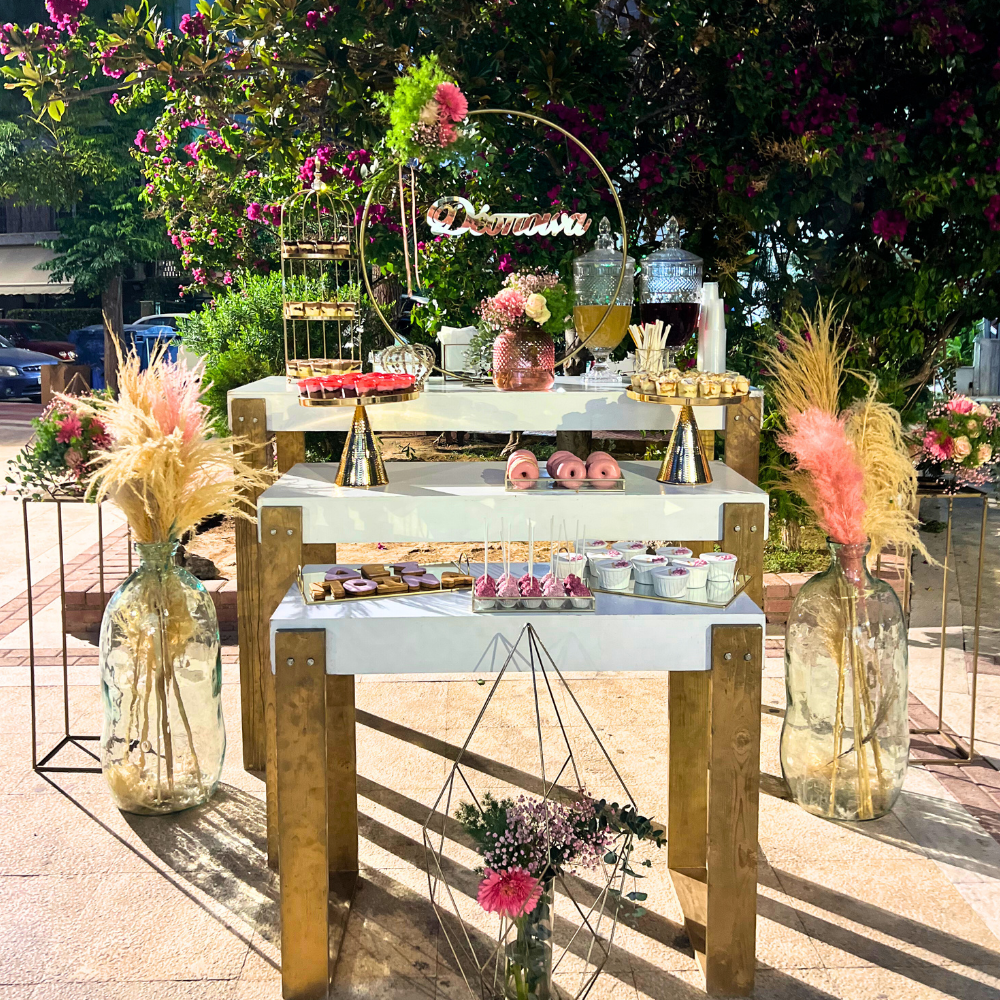 Candy bar βάπτισης για κορίτσι με θέμα πριγκίπισσα - κορώνα