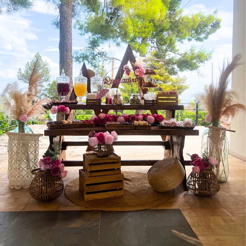 Boho rainbow candy bar βάπτισης για κορίτσι 