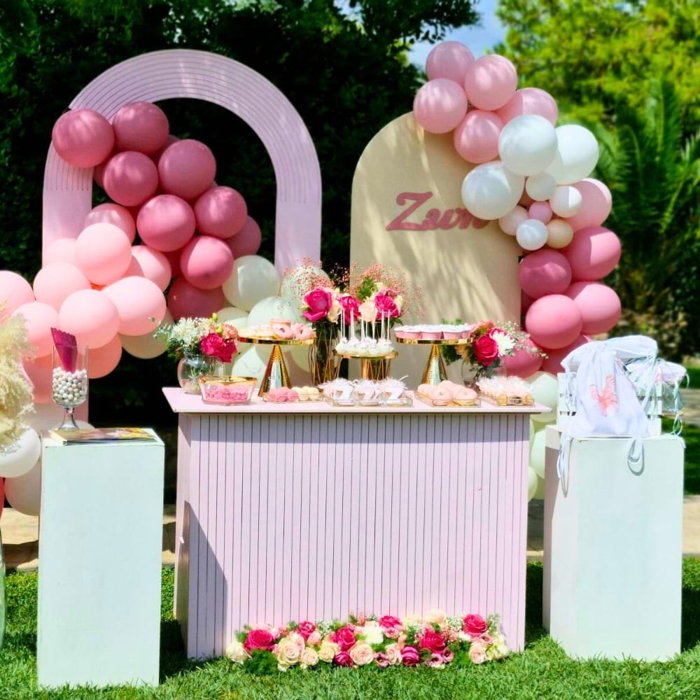 Candy bar βάπτισης για κορίτσι με θέμα την πεταλούδα